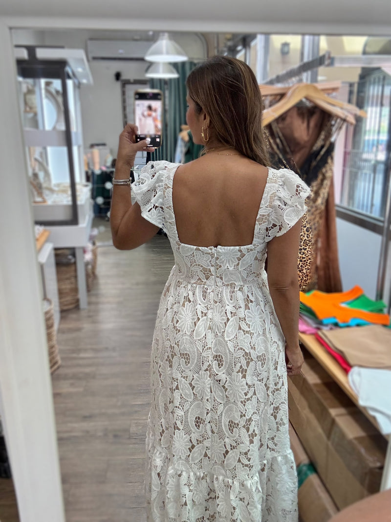White Lace Maxi Dress