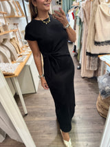 Black Front Knot Dress