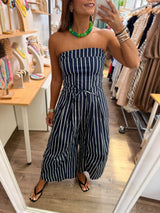 Strapless Stripes Jumpsuit