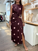 Burgundy Polka Dot Dress