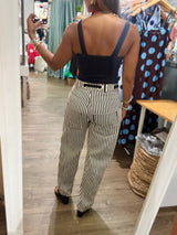 Black & White Drawstring Denim