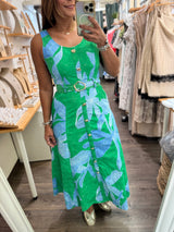 Green & Blue Eyelet Dress