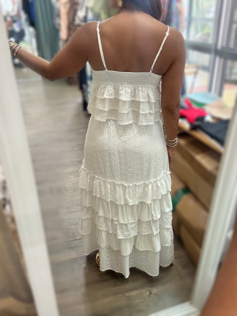 White Eyelet Top & Skirt Set