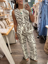 Zebra Print Top & Pants Set
