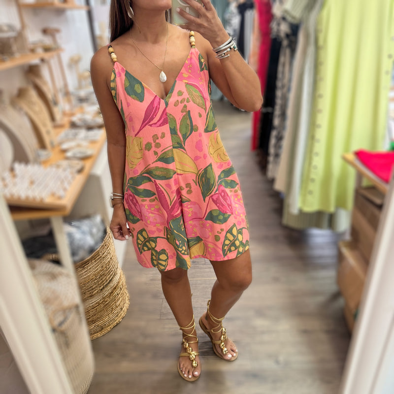 Pink Rio Print Romper