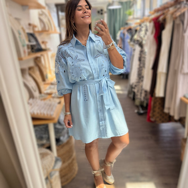 Light Blue Button Down Dress