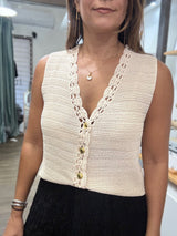 Beige Knitted Vest/Top