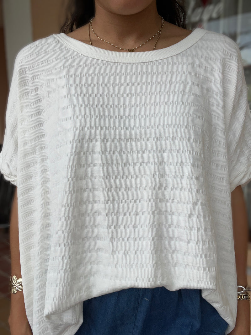 White Ribbed Top
