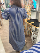 Blue Stripes Shirt Dress