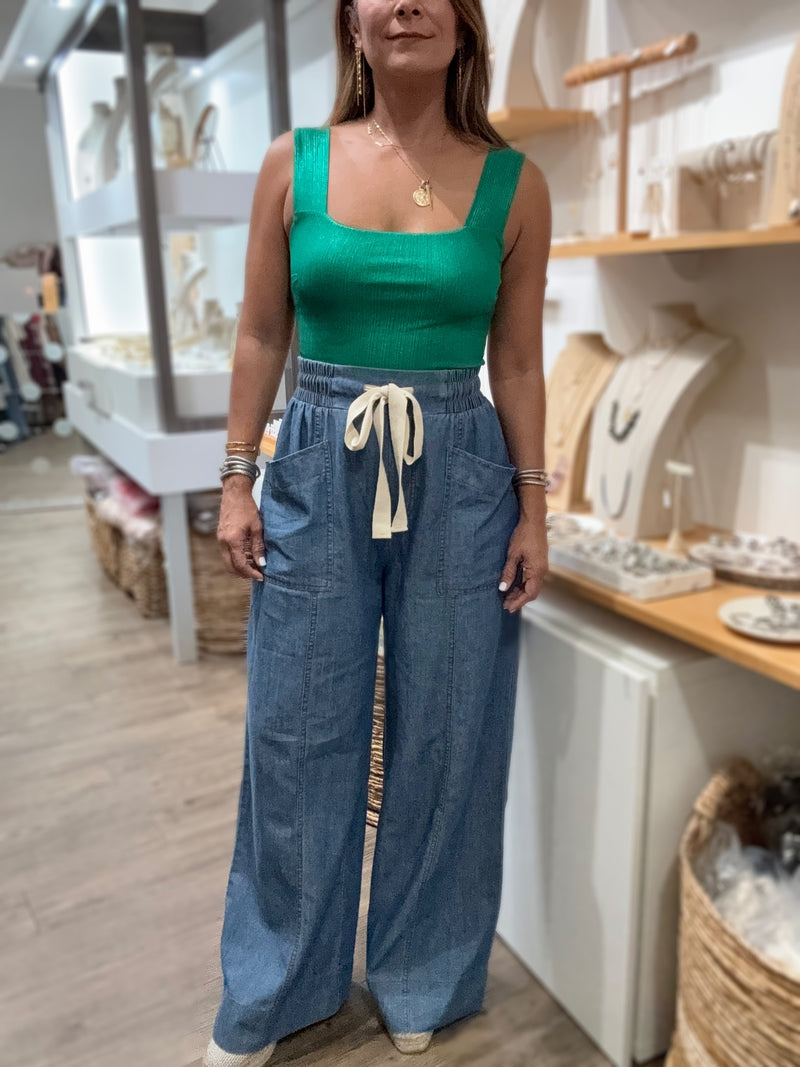 Denim Drawstring Pant