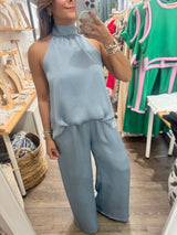 Ice Blue Top & Pant Set