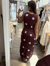 Burgundy Polka Dot Dress