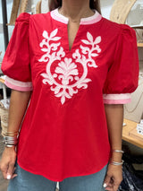 RE-STOCK Red & Pink Stripes Contrast Top