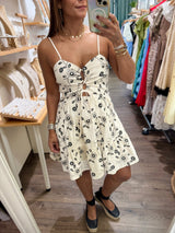 Embroidered Cut Out Detail Dress