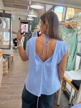Denim Blue Back Detail Top