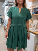 Hunter Green Contrast Stitch Dress