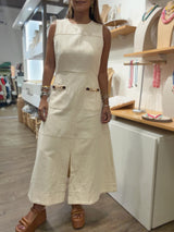 Ivory Front Pockets Dress