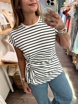 Stripes Front Knot Top