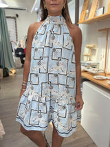 Light Blue Embroidered Dress