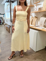 Light Yellow Belted Dress