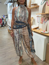Boho Print Halter Jumpsuit