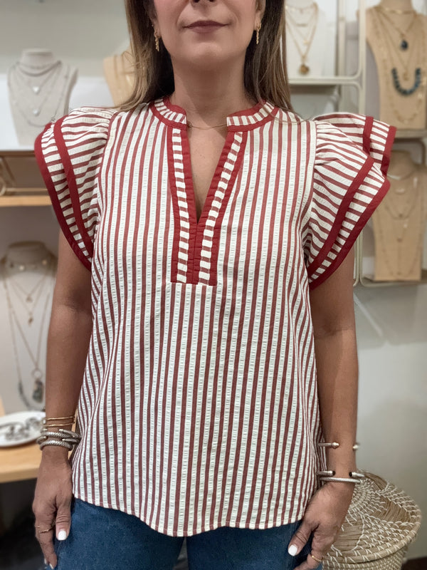 Rust Striped Top