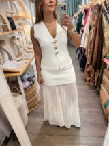 Ivory Vest & Skirt Set