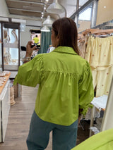 Chartreuse Scalloped Detail Top