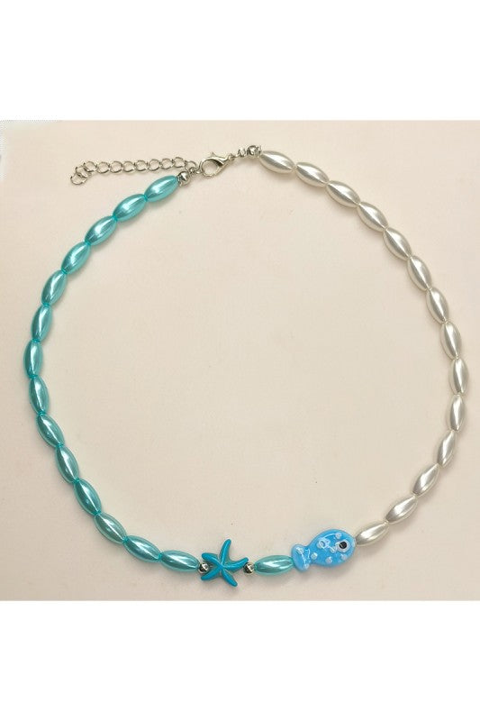Aqua Pearl Necklace