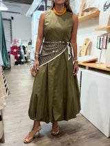 Olive Scarf Detail Dress