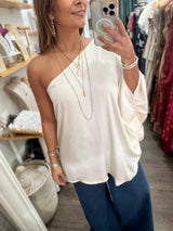 Ivory One Shoulder Top