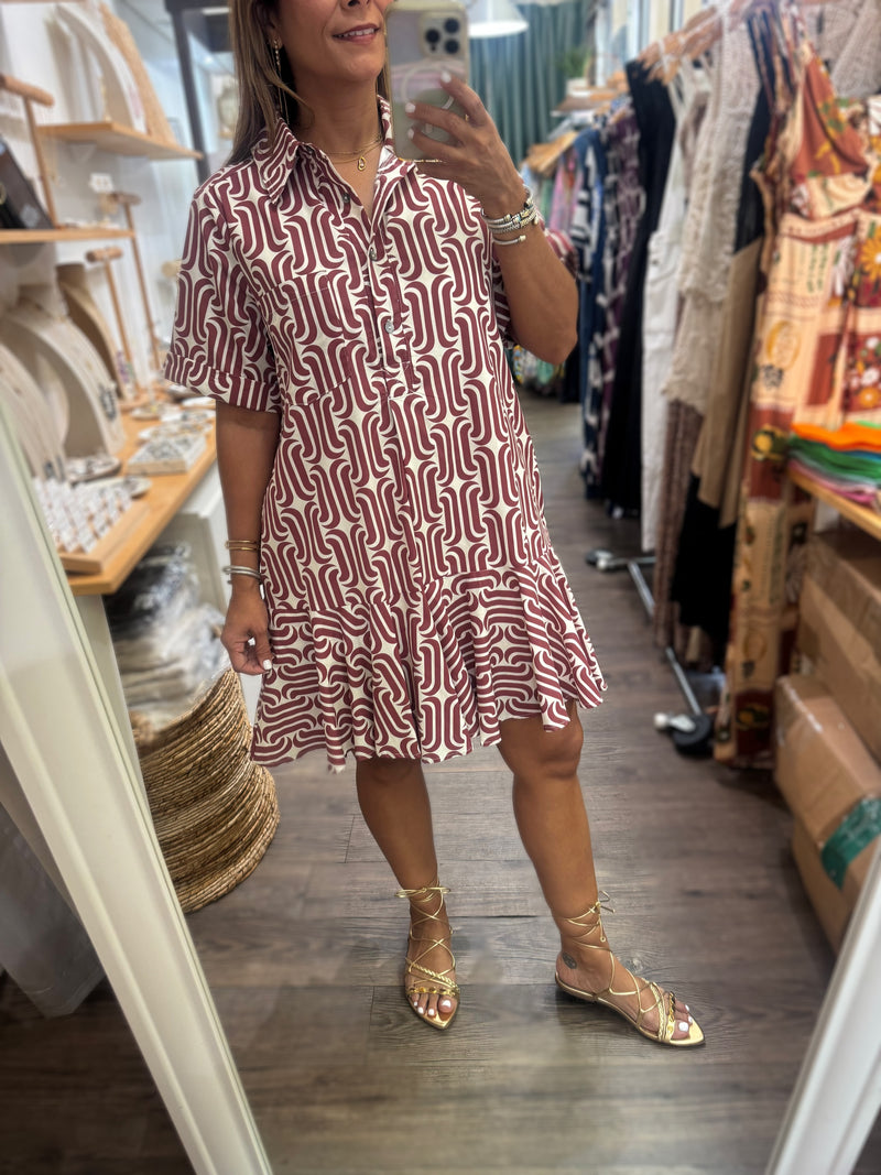 Cinnamon Drop Waist Dress