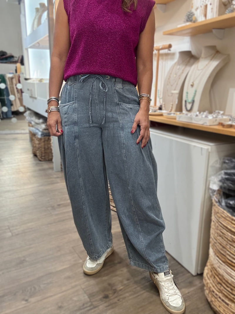 Light Denim Barrel Jeans