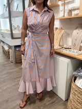 Blue & Orange Striped Dress