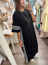 Black Side Stripes Dress
