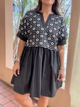 Black & Beige Contrast Dress