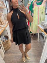 Black Halter Top & Skort Set