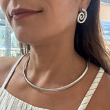Silver Omega Pattern Chain Necklace (CM)