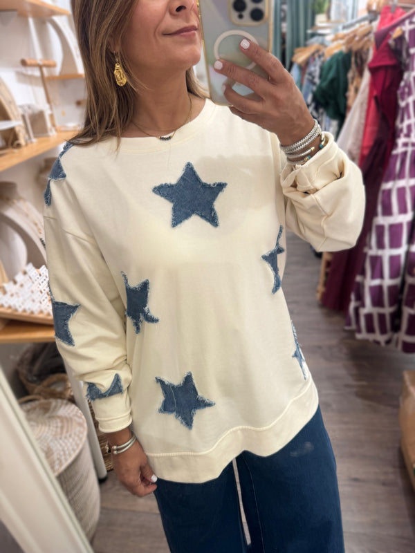Denim Stars Sweater