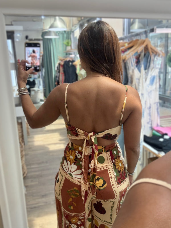 Earth Tones Print Jumpsuit