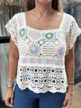 Crochet Square Neck Top