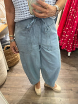 Drawstring Barrel Jeans