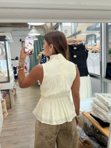 Ivory Front Knot Top
