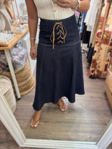 Dark Denim Midi Skirt