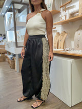 Black Lace Detail Harem Pants