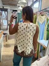 Ivory Polka Dots & Lace Top