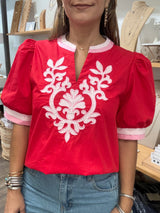 RE-STOCK Red & Pink Stripes Contrast Top