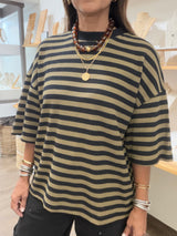 Brown & Black Stripes Top