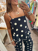 Black & White Polka Dots Top & Pant Set