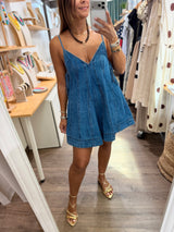 Denim Side Ties Romper